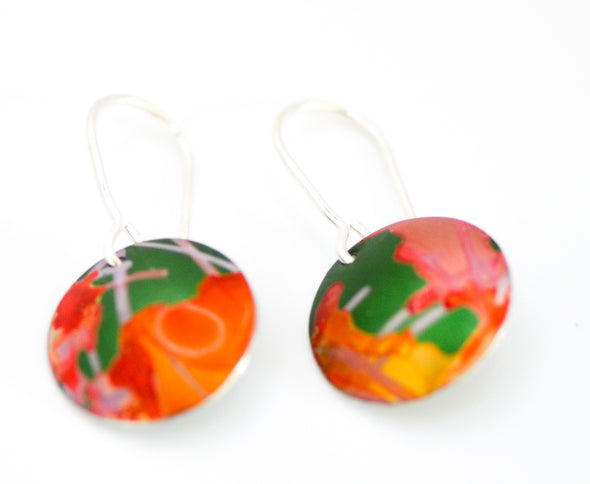 Orange/Green Bloom Earrings