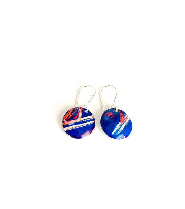 Blue Hawaii brushstroke coloured earrings
