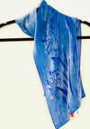agapanthus ice blus silk velvet scarf hand dyed-hand printed by rachel-stowe