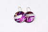 purple/orange aluminium earrings by rachel-stowe