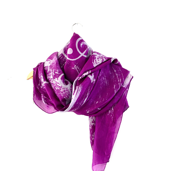 Purple musical silk wrap