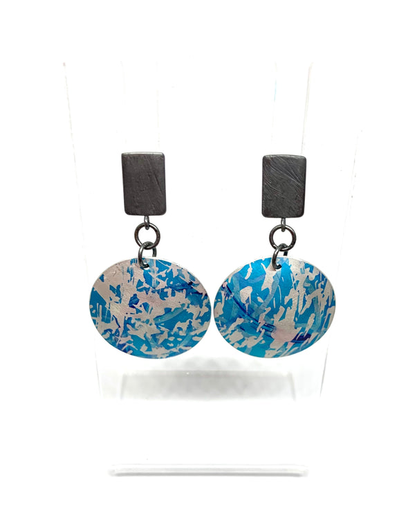 Turquoise metallic coloured oxidised Earrings