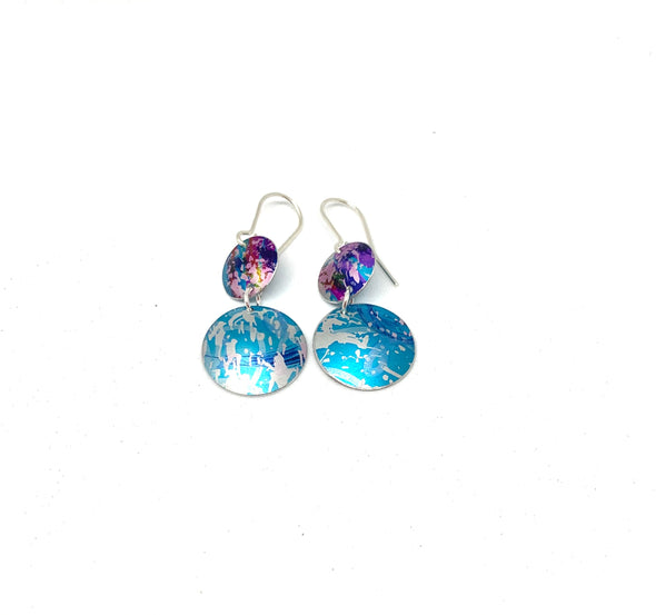 Turquoise Ocean and Navy dropper earrings