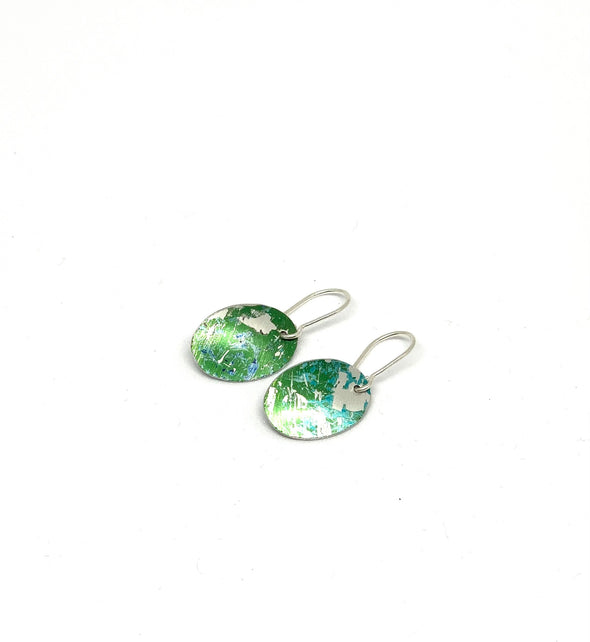 Green mix / oval Earrings
