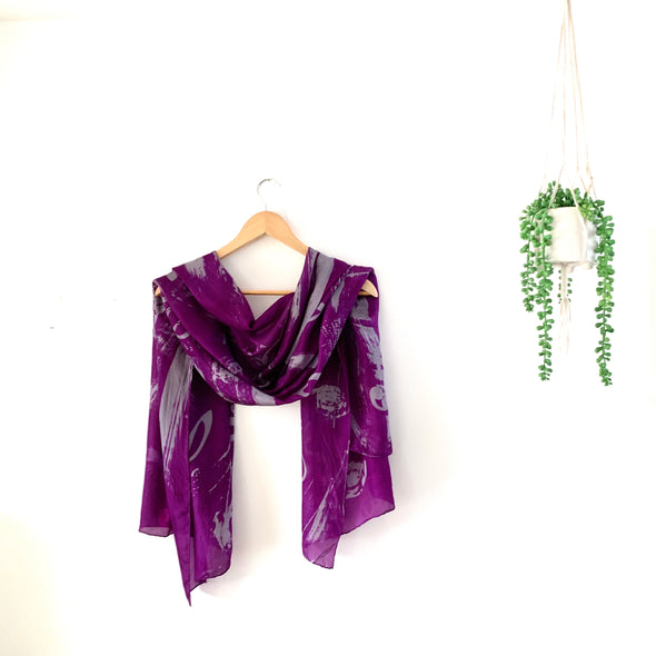 Purple musical silk wrap
