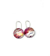 sunset sky earrings printed by rachel-stowe coloured and dyed aluminium jewellery