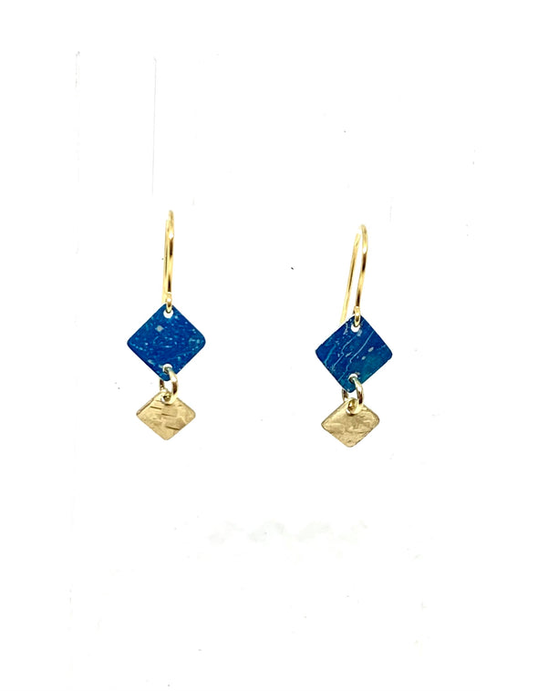 Turquoise and 9ct Gold Drop Earrings