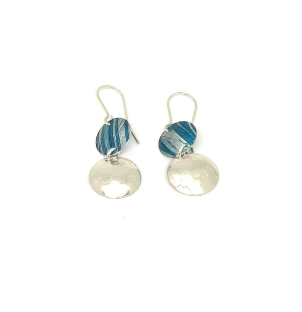 Blue / sterling silver drop style Earrings