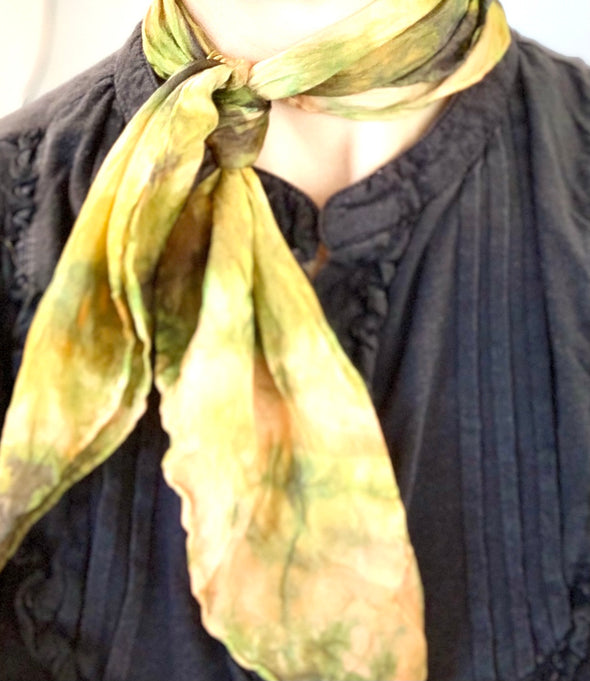 Designer Silk Scarf mixed autumn colours