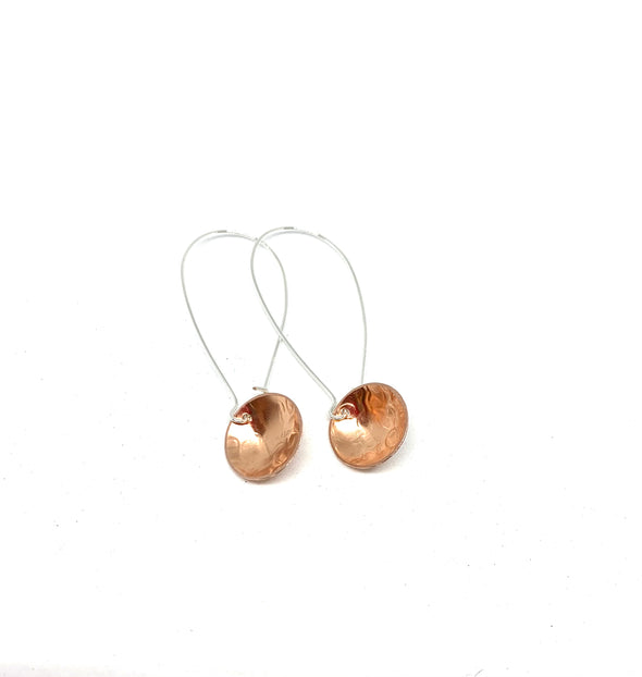 Copper long drop Earrings
