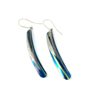 Blue / yellow Razor clam Earring’s
