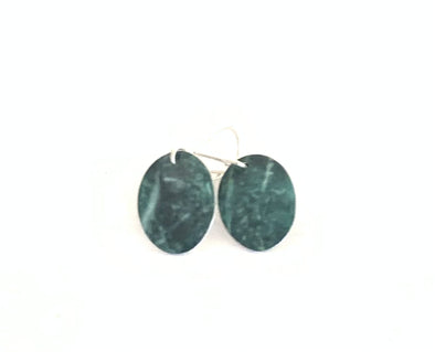 Oval Earrings cliff inspired Greens