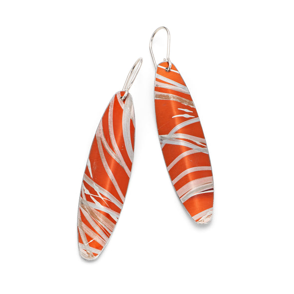 Orange Slice long shaped Earrings