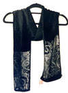 silk velvet devore scarf design inspired by Gustav Klimt designer scarf peoduced by rachel-stowe