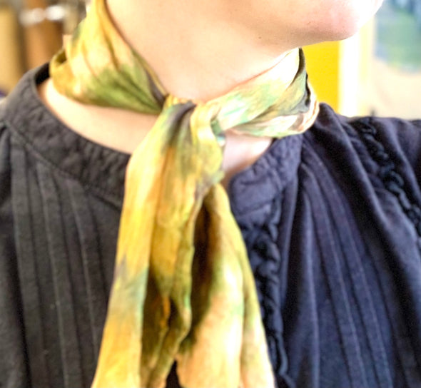 Designer Silk Scarf mixed autumn colours