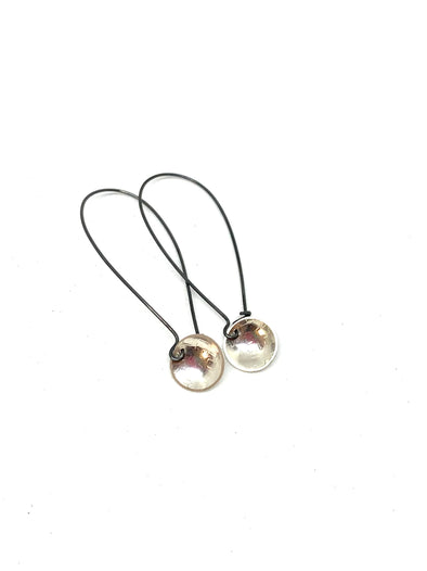 Sterling Silver oxidised long drop Small Earrings