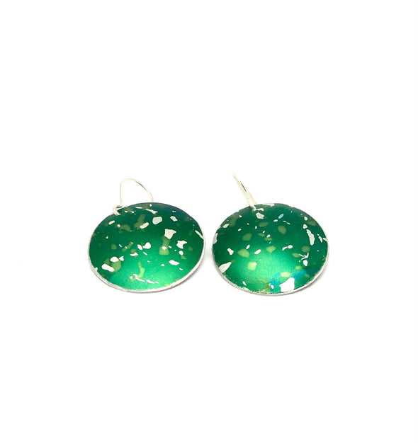 Deep Green Speckled Earrings