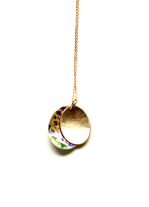 Oval 9ct Gold / aluminium necklace