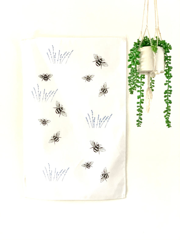 Bee and Lavender Tea Towel/ Kitchen Towel