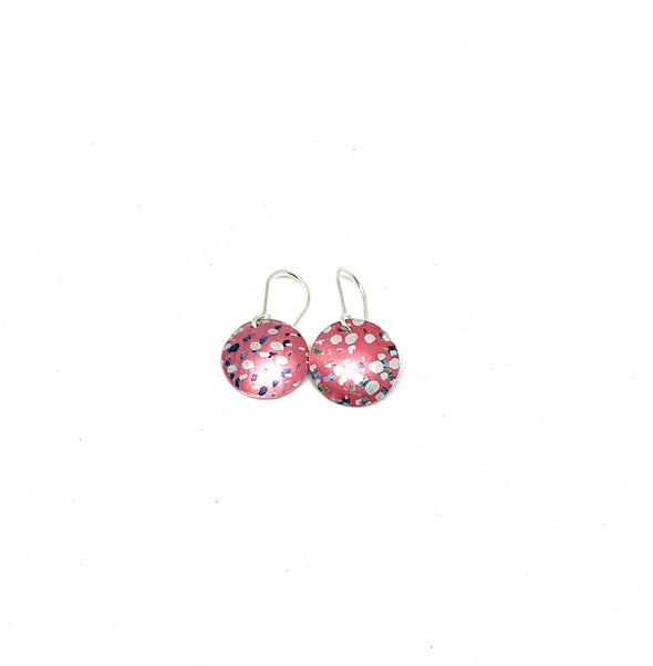 Red | Speckled | Coloured Aluminium Earrings
