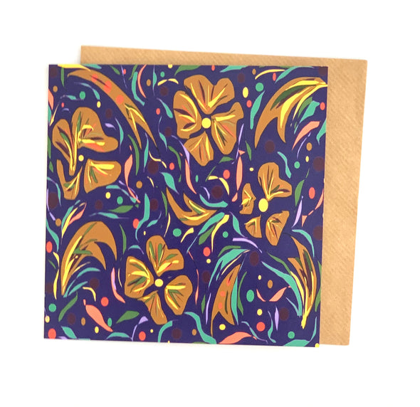 Navy Floral Greeting Card