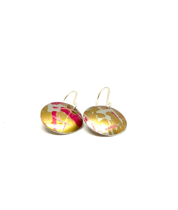 Gold / pink check Earrings