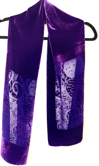 deep purple silk velvet svard hand dyed by rachel -stowe