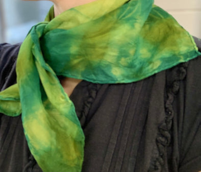 Designer pure silk scarf shibori style hand dyed unique womens accessories-rachel stowe