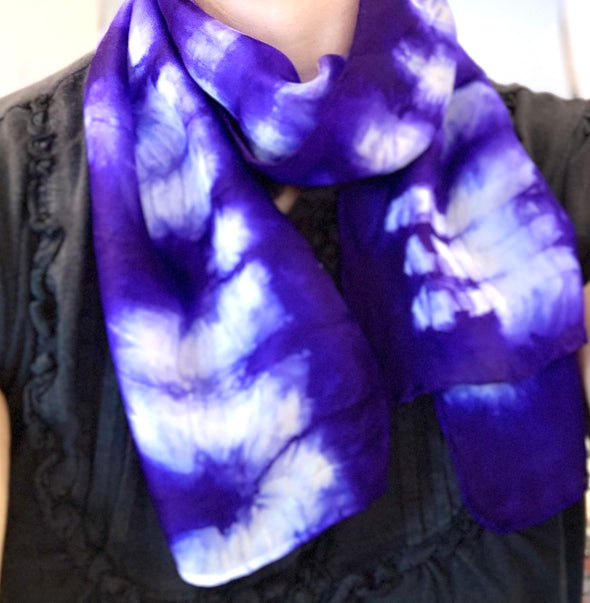 Purple silk scarf