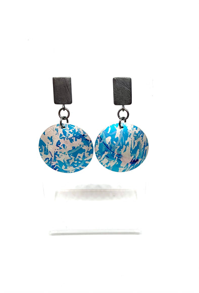 Turquoise metallic coloured oxidised Earrings