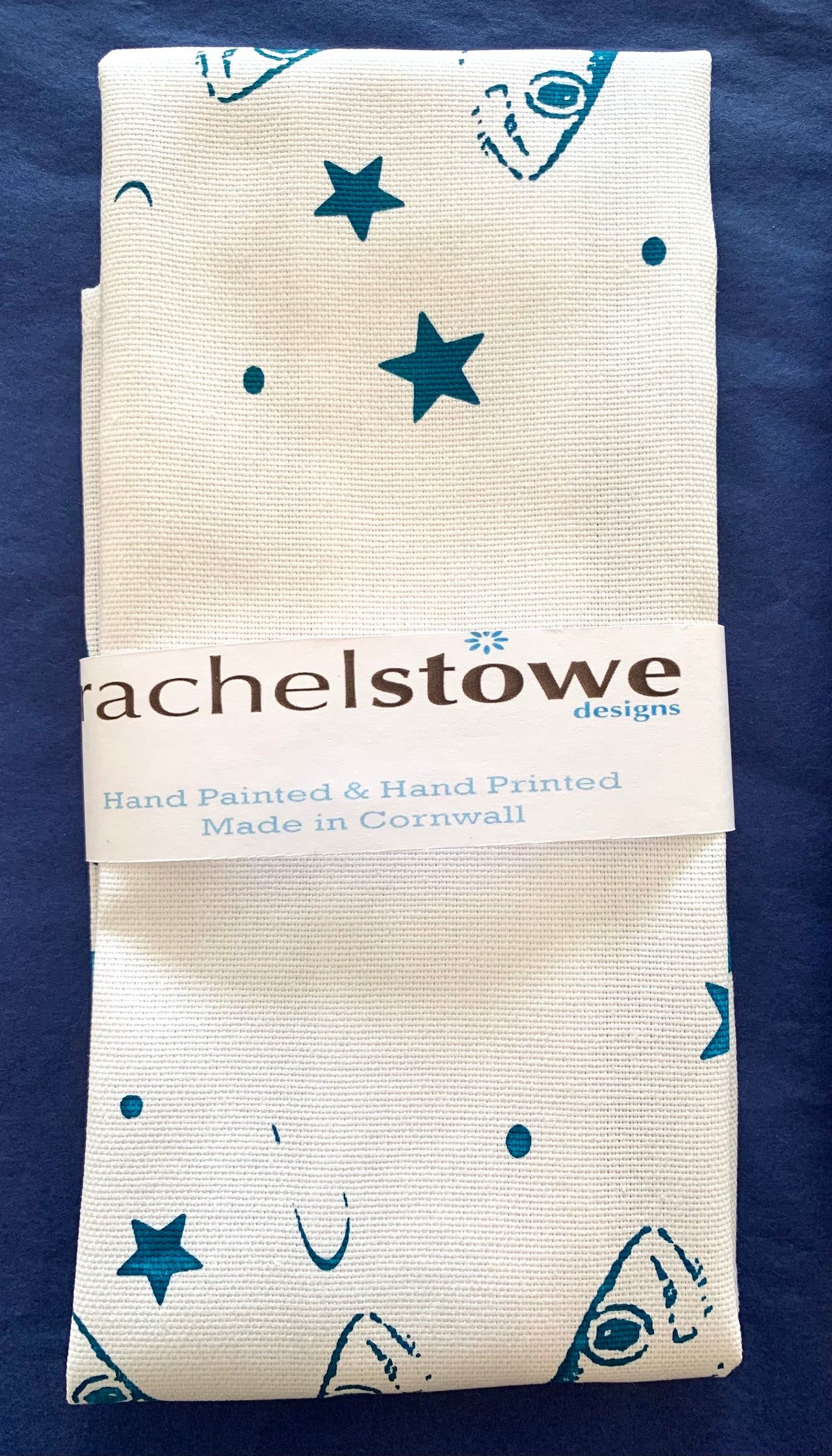 Star Gazey Pie Green/Blue Tea Towel - Rachel Stowe 