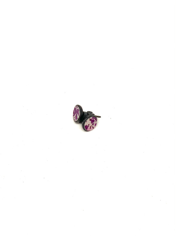 Purple Oxidised Stud Earring