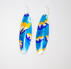 tulip design aluminium earrings blues and hues earrings by rachel-stowe