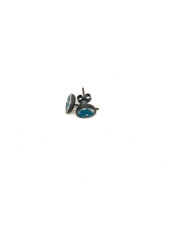 Turquoise Oxidised Stud Earring